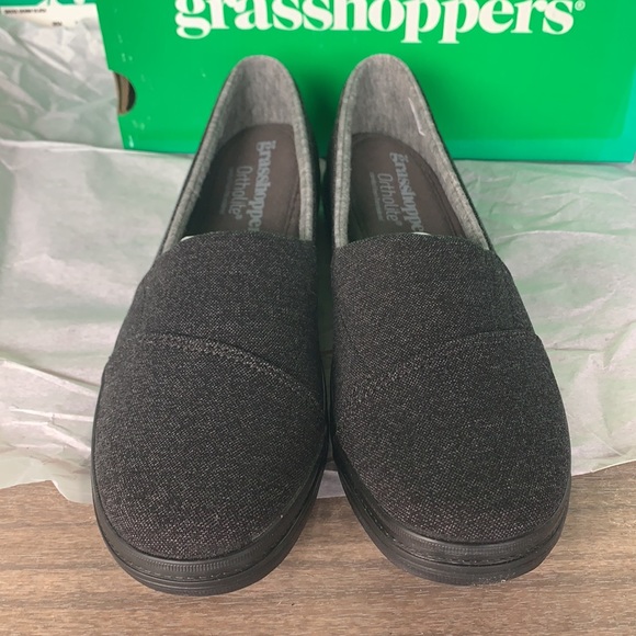 NIB Grasshoppers Siesta Denim Black Slip On Shoe - Picture 5 of 5
